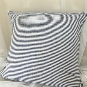 Bengal Stripe Denim Euro Sham Cover, all sizes, 12x16, 16x16, 18x18, 20x20, 24x24, 26x26, 28x28 or Custom Size