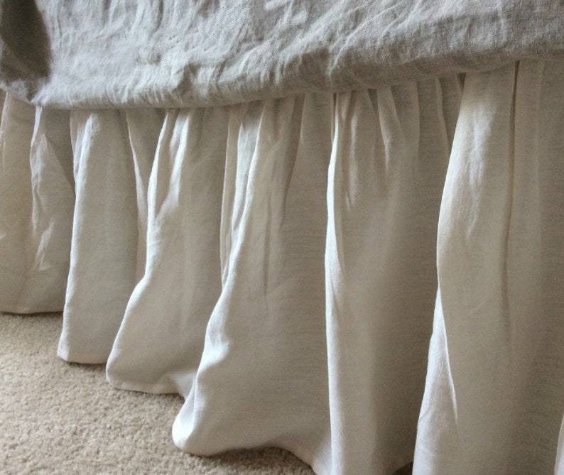 Natural Linen Bedskirt Bed Ruffles Linen Dust Ruffles Bed Etsy