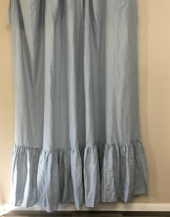 Duck Egg Blue Linen Curtains Two Panels Each Is 69 Wide Etsy