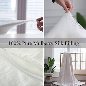 Silk Duvet Insert comforter duvet, long strand pure silk filled, breathable lightweight highly ventilated, long lasting, custom size welcome