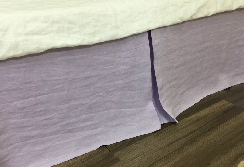 Lavender Linen Bed Skirt with Tailored Pleats Purple Bed ...