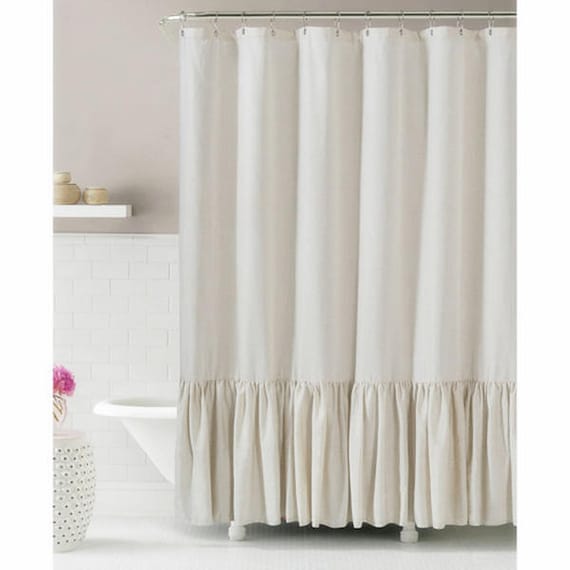 Linen Shower Curtain With Mermaid Long Ruffles Make Your Linen Shower Curtain With Mermaid Long, Is Linen A Good Fabric For Shower Curtains
