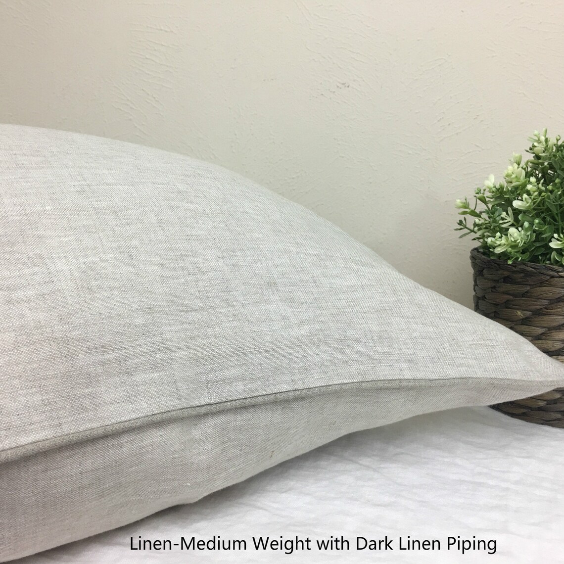 Linen Euro Sham Cover with Piping Finish all sizes 12x16 Etsy