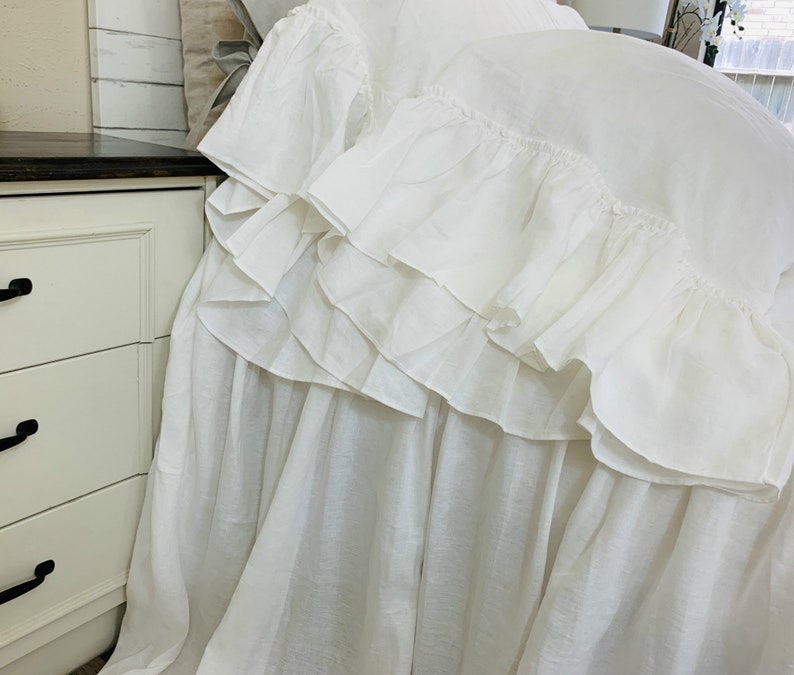 White Bedspread Natural Linen Bedspread White Linen Bed Etsy