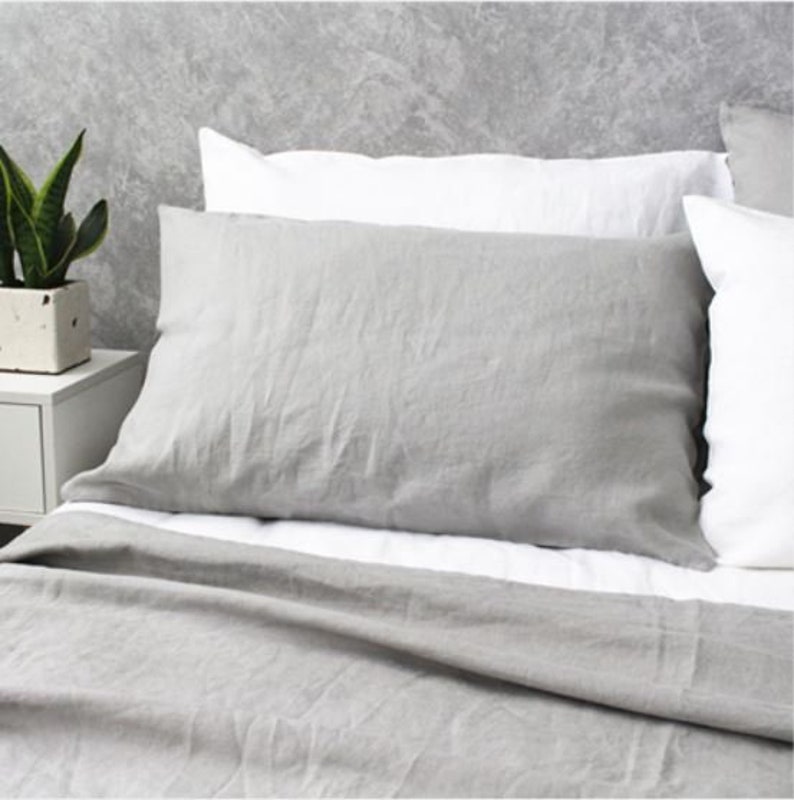 Stone Grey linen duvet cover, queen duvet cover, linen duvet, queen comforter, king comforter, queen comforter set image 1