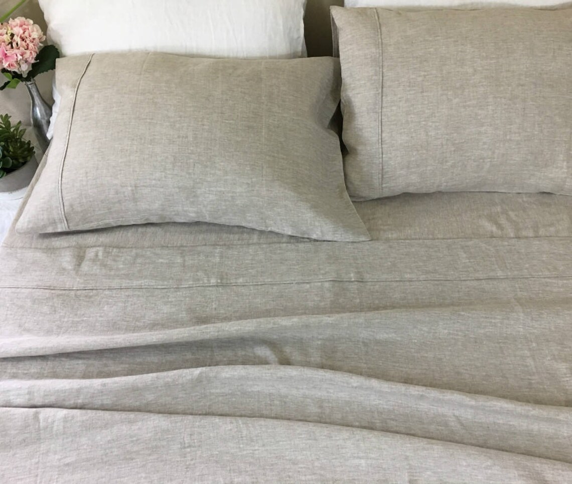 Natural Linen Bed Sheets in Undyed Linen Medium Weight Linen Etsy