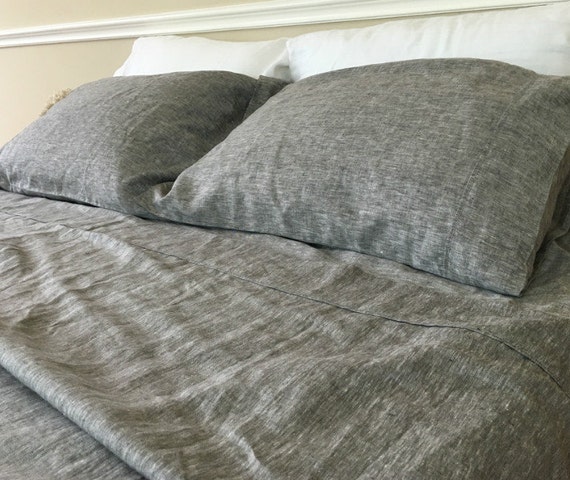Chambray Grey Bed Sheets Chambray Bedding Natural Linen Sheets