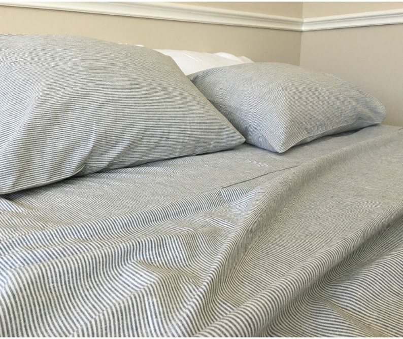 Black and White Ticking Striped sheets set with ticking stripe Etsy