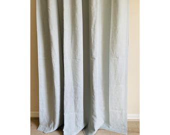Mountain Fog Linen Shower Curtain,  72x72, 72x85, 72x94, or Custom Size, Mildew-Free