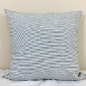 Subtle Black and White Ticking Stripe Euro Sham Cover, 16x16 - 30x30 All Sizes Available