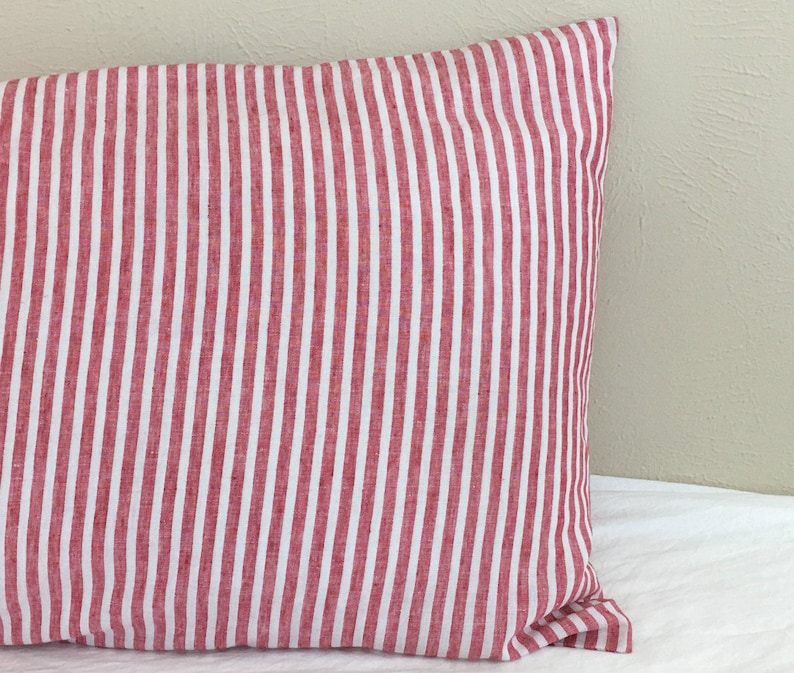 Striped Euro Sham Linen Euro Sham Covers Striped Pillow Etsy