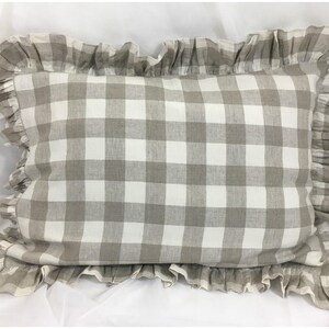 Buffalo Check Linen Sham Cover with Ruffles, Absolutely Adorable! All sizes available!
