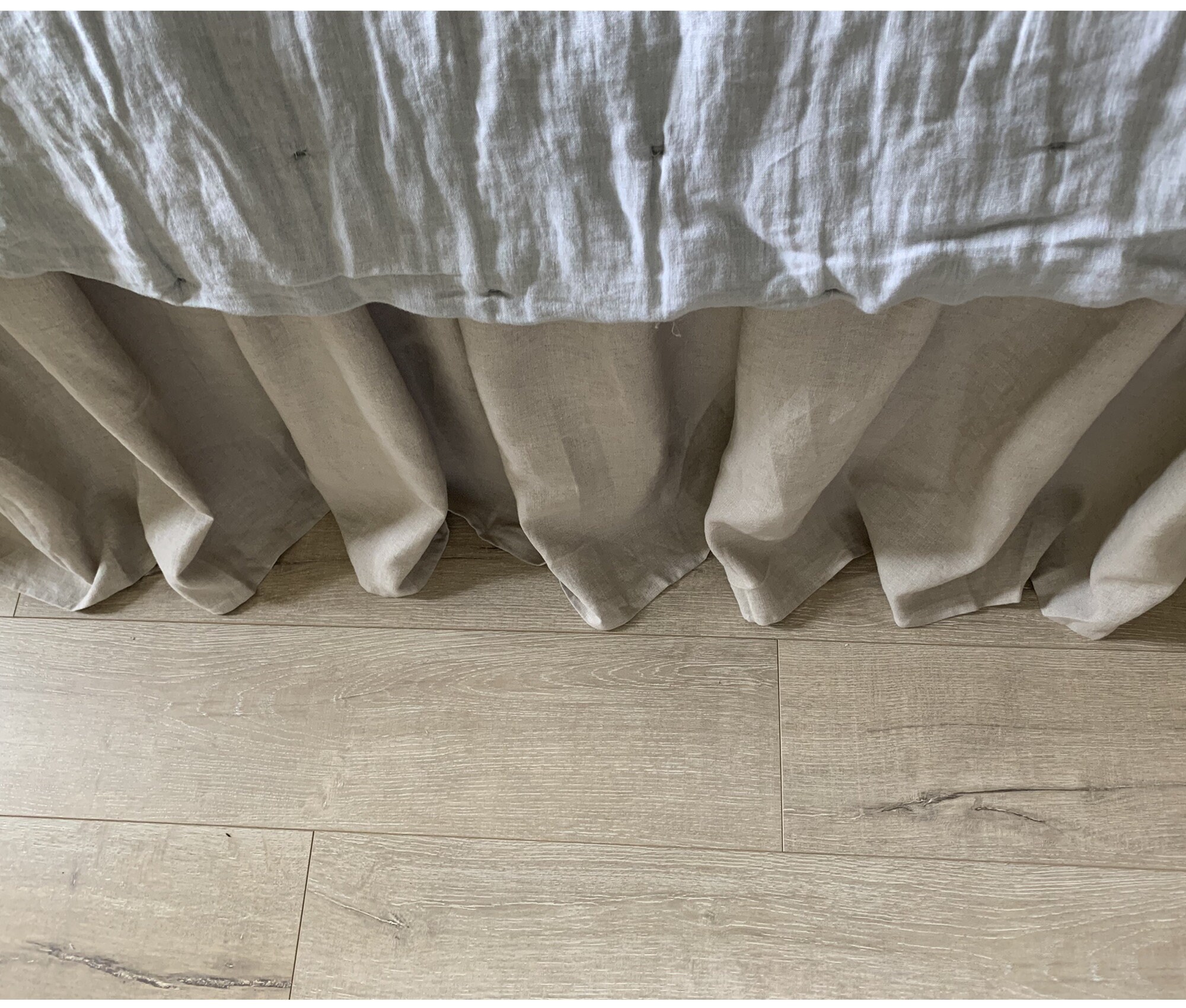 Natural Linen Bed Skirt in DARK LINEN Shade Linen Dust - Etsy