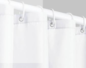 Waterproof lining to linen shower curtain, detachable Nylon shower curtain, Custom Size