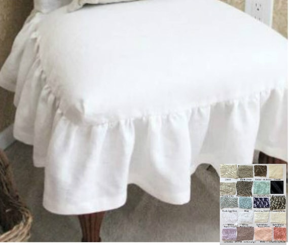 Stuhl Sitzbezüge mit Ballerina Schärpe Krawatten, Esszimmerstuhl Sitzbezüge, Handgefertigt aus 100% Leinen, mehrere Farben zur Auswahl, Checkout Video