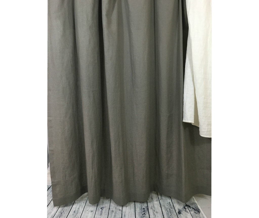 Grey Linen Shower Curtains Dark Gray Linen Shower Curtain Etsy