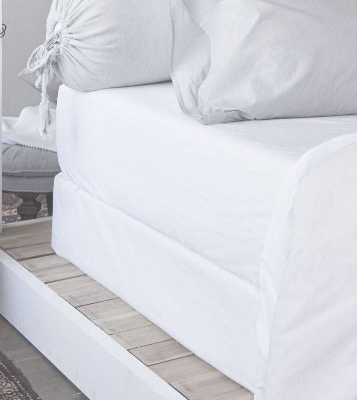 Linen Box Spring Cover Fits Twin Full Queen King Etsy