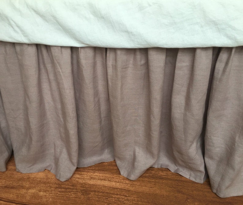 Natural Linen Bedskirt in Orchid Medium Weight Linen Fabric Etsy