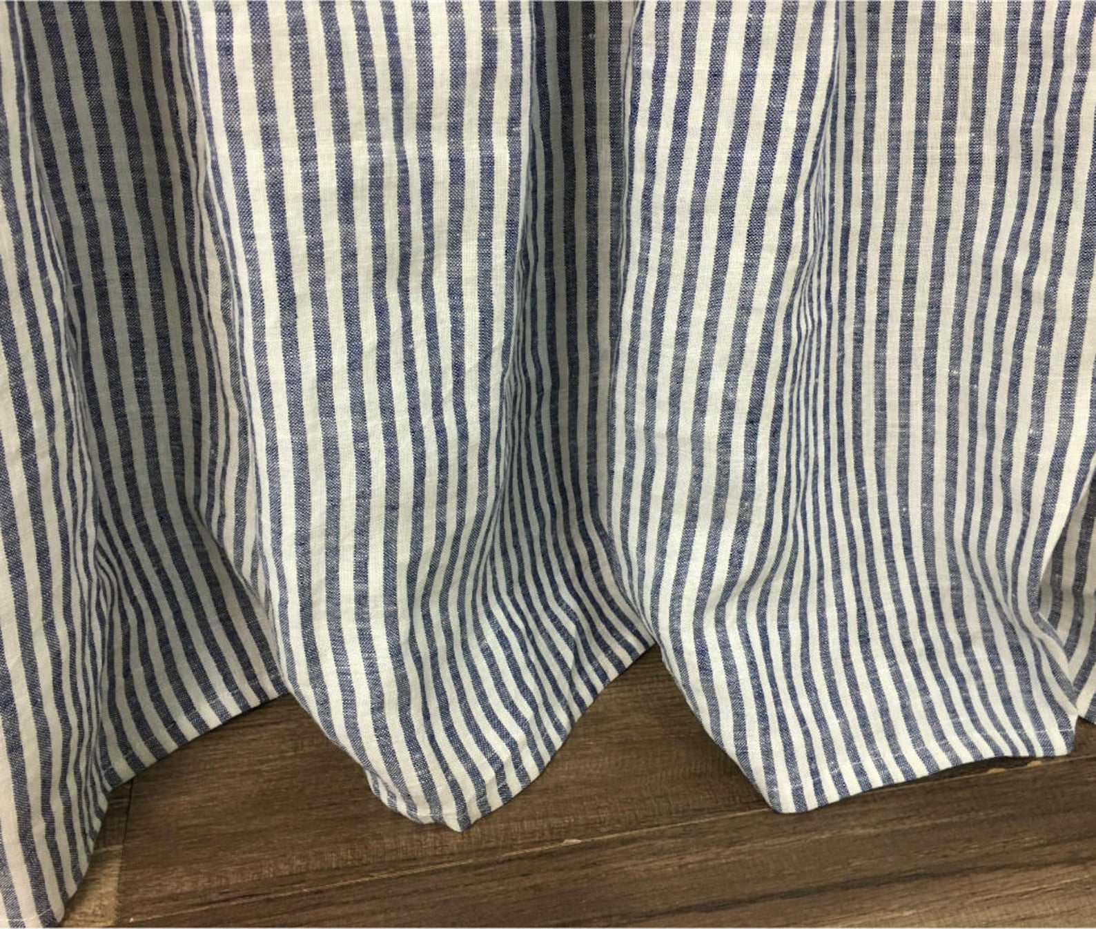 Navy and White Striped Bed Skirt Classic Striped Linen Dust Etsy