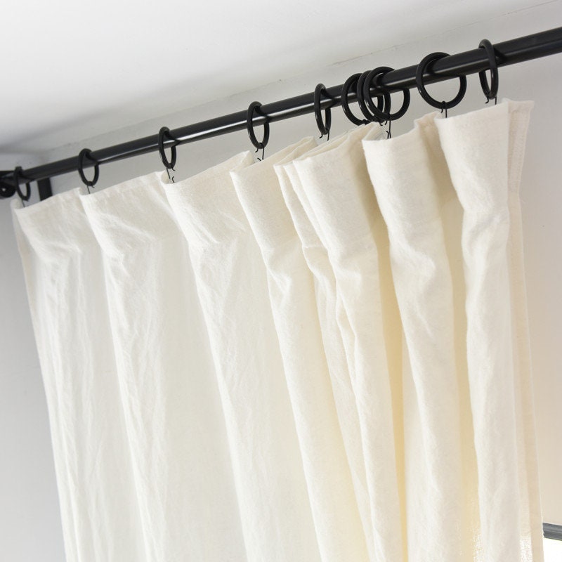Pair of Cream Linen Curtains Cream Drapes Window Treatments - Etsy