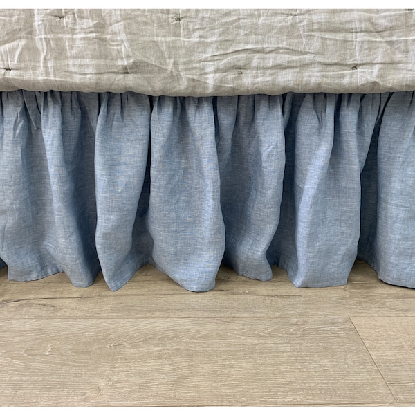 Chambray Bed Skirt Etsy