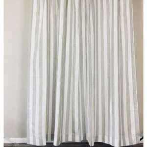 Natural Linen Striped Curtain, Custom Curtains Linen Stripe Weave - Etsy