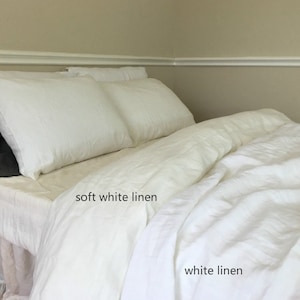 SOFT White linen duvet cover made of 100% ultra soft linen, white bedding, queen duvet cover, king duvet cover, linen bedding