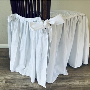 White Chair Slipcover with Full Length Ruffles and Ballerina Ties –Alluring