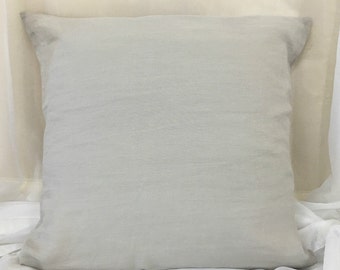 Steengrijze Euro Sham-omslag handgemaakt van natuurlijk linnen - alle maten, 12 x 16, 16 x 16, 18 x 18, 20 x 20, 24 x 24, 26 x 26