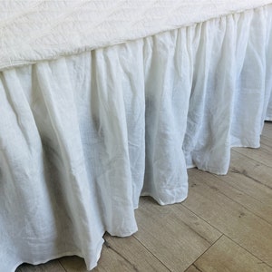 Loft Linen Bed Skirt in White main image 1