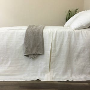 White Linen Bedspread, Tailored Pleats, A bedcover for the minimalist.
