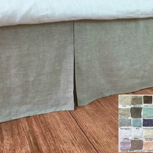 Op maat gemaakte linnen beddenrok, bedrokken, shabby-chic beddengoed, linnen beddenrok, meer dan 41 kleuren en patronen om uit te kiezen, 15-24 stuks of aangepast formaat