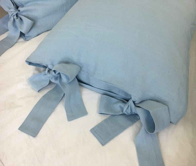 Linen Euro Sham Cover with Ties over 41 colors and patterns Etsy