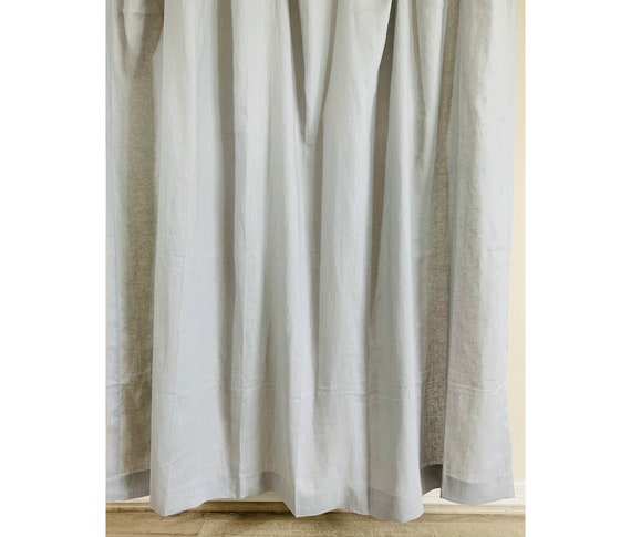 Coin Grey Shower Curtain Light Gray Natural Linen - Light Pink And Grey Shower Curtain