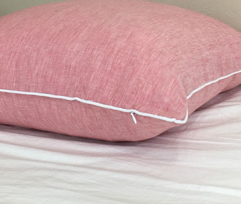 Linen Duvet Cover With Piping Finish White Gray Blue Pink Etsy Australia