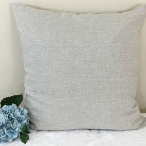 Natural Linen Euro Sham Cover, made in Medium Weight Linen – Simple and Versatile