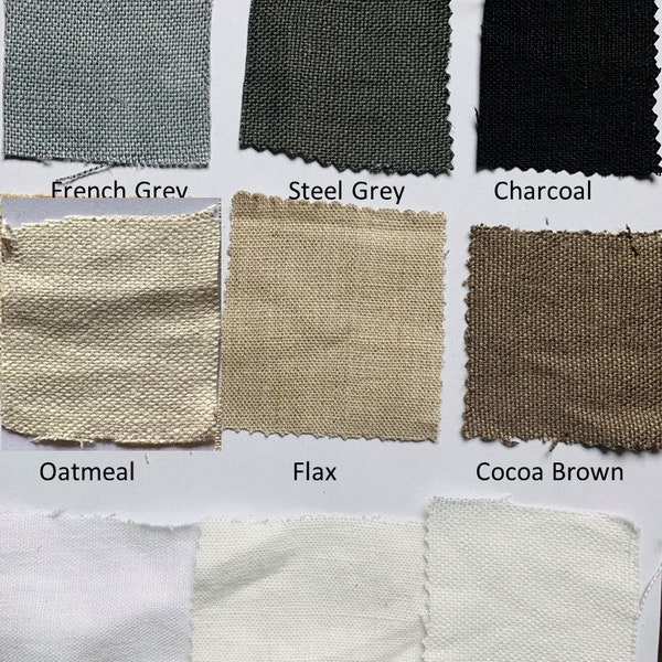 Belgian Linen Curtain swatches, Canvas Weight Linen, 8oz per square yard or 250gsm, Soft loomed, Ready to Ship