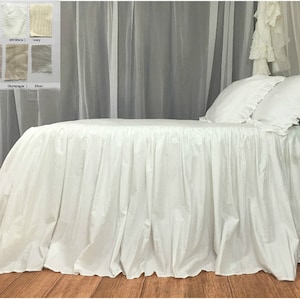 Bedspread, ruffled bed cover custom made from long staple pima cotton