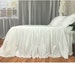 Bedspread, ruffled bed cover custom made from long staple pima cotton – White, Off White, Ivory, Silver, Lilac, Champagne 