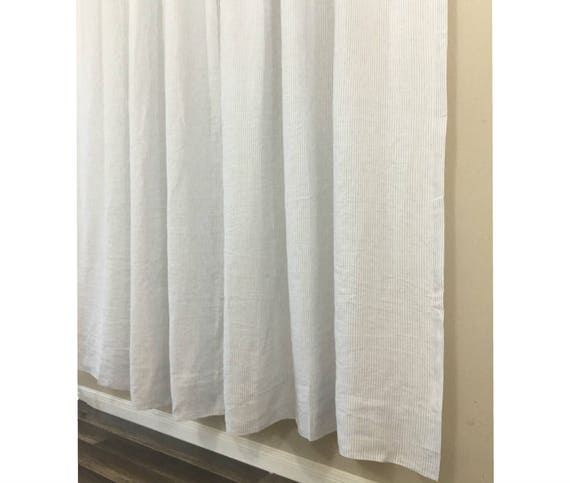 Stone Grey Ticking Striped Curtain Linen Curtains Drapes Etsy