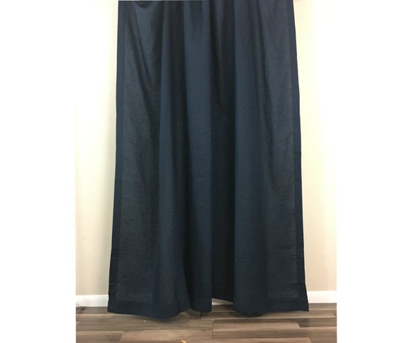 Black linen curtaincustom curtains extra long curtains | Etsy
