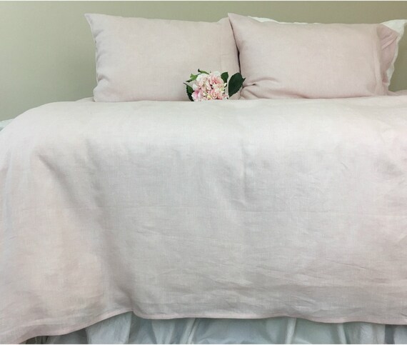 Chambray Blush Pink Linen Duvet Cover Available In All Sizes Etsy