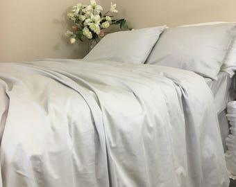 Silver Grey Cotton Duvet Cover – Classic Grey