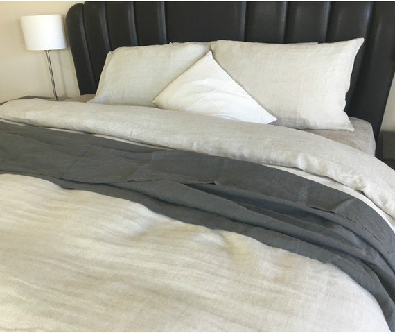 Chevron duvet cover set, Reversible Duvet cover Set, Chevron bedding flax linen, Chevron weave Herringbone, natural linen reverse side