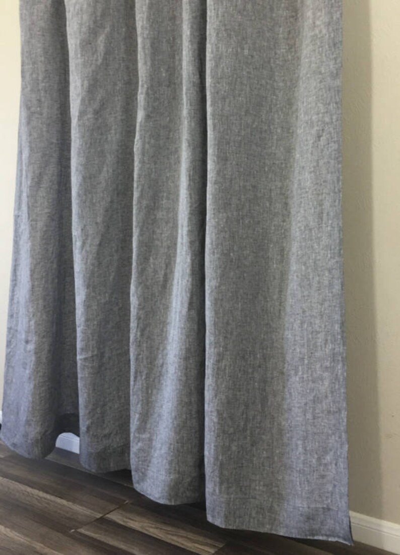 Chambray Grey Linen Shower Curtain Mildewfree 72x72 Etsy India