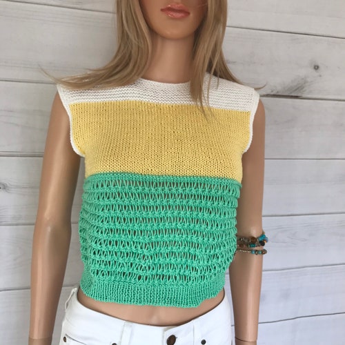 New Hand Knit Cotton Tank Top offers