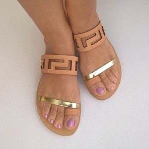Meandros sandals / Ancient Greek leaather sandals/ Big size sansals/ Women's sandals image 4