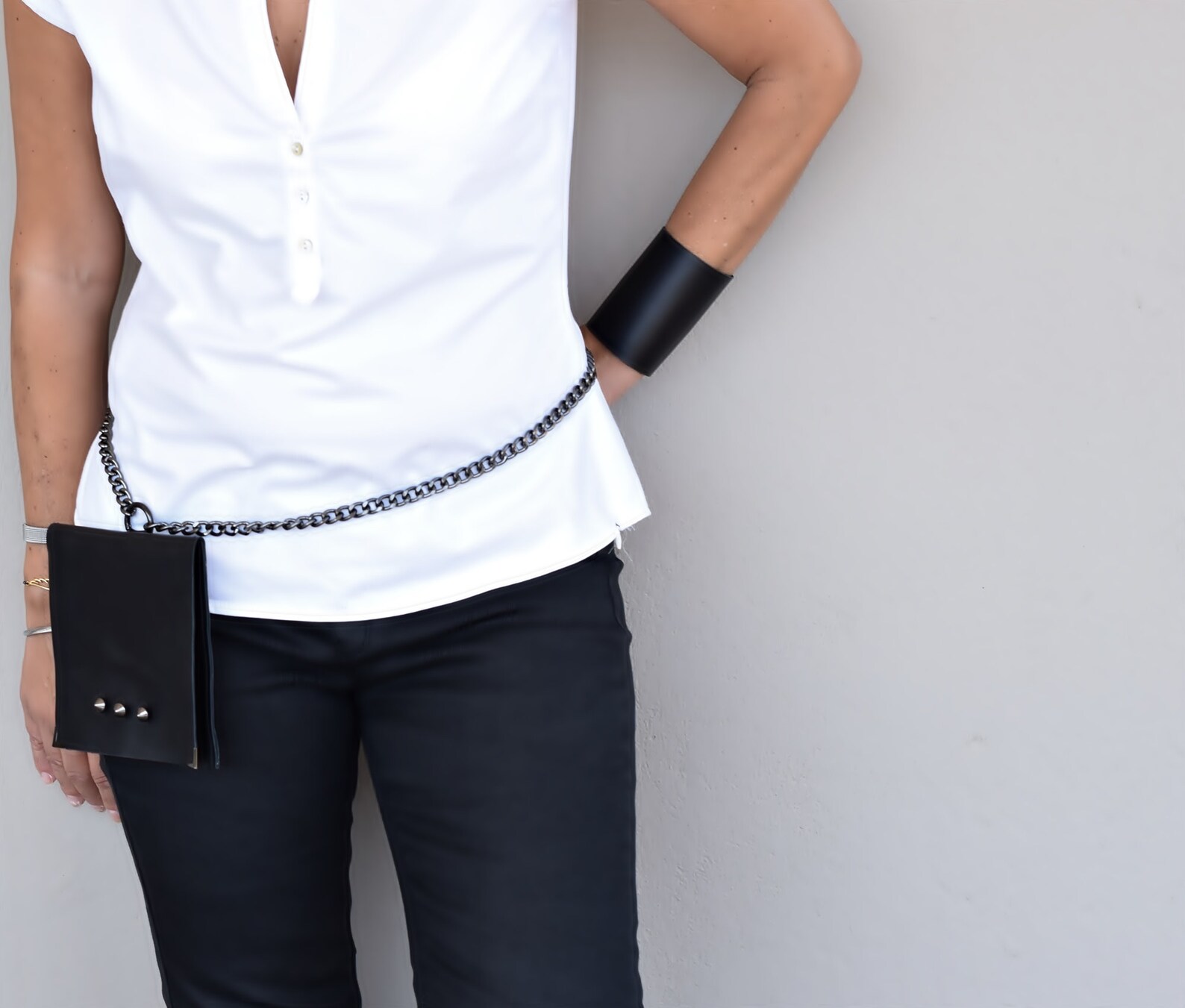 Leather Handbags as Necklaces leather Fanny Pack in black Etsy
