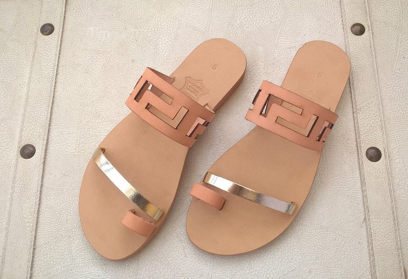Meandros sandals / Ancient Greek leaather sandals/ Big size sansals/ Women's sandals image 3