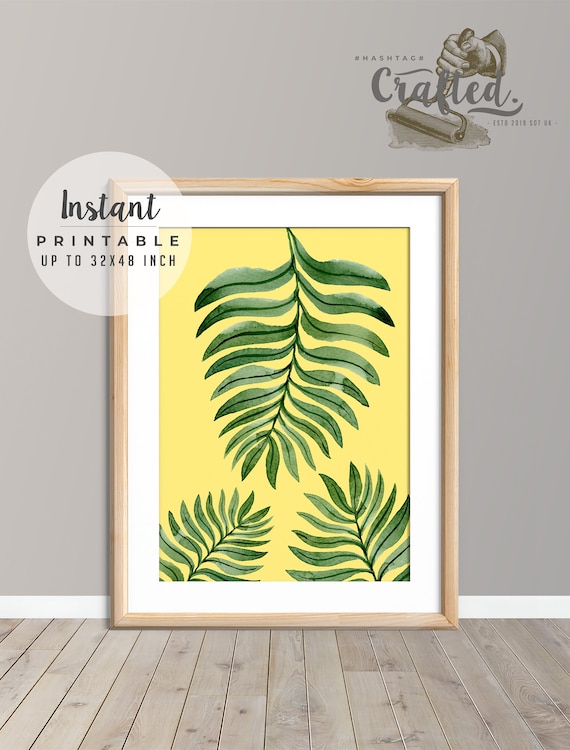 Palm Leaf Tropical Printables Palm Leaf Printable Palm Leaf | Etsy
